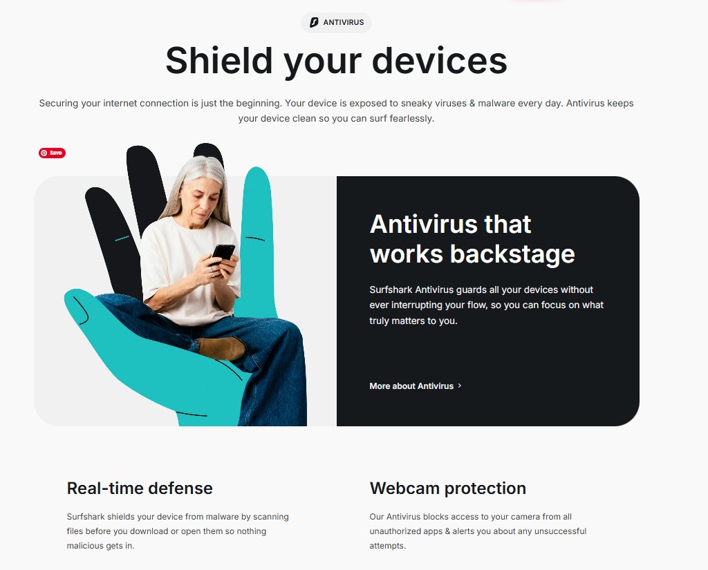 Surfshark Antivirus protection illustration